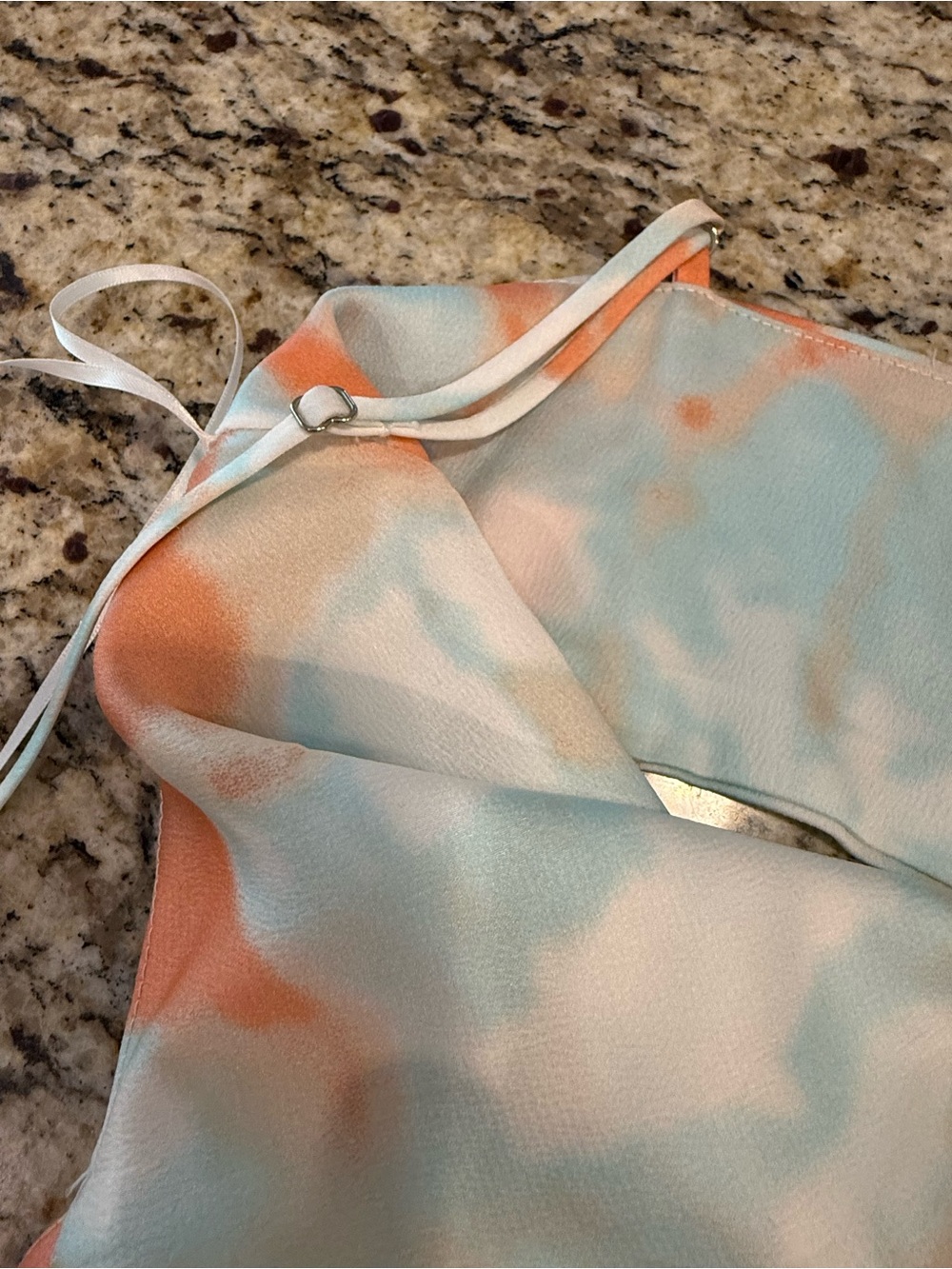 Cotton Candy LA tie dye mini dress back cutout teal orange white SM - Picture 6 of 15